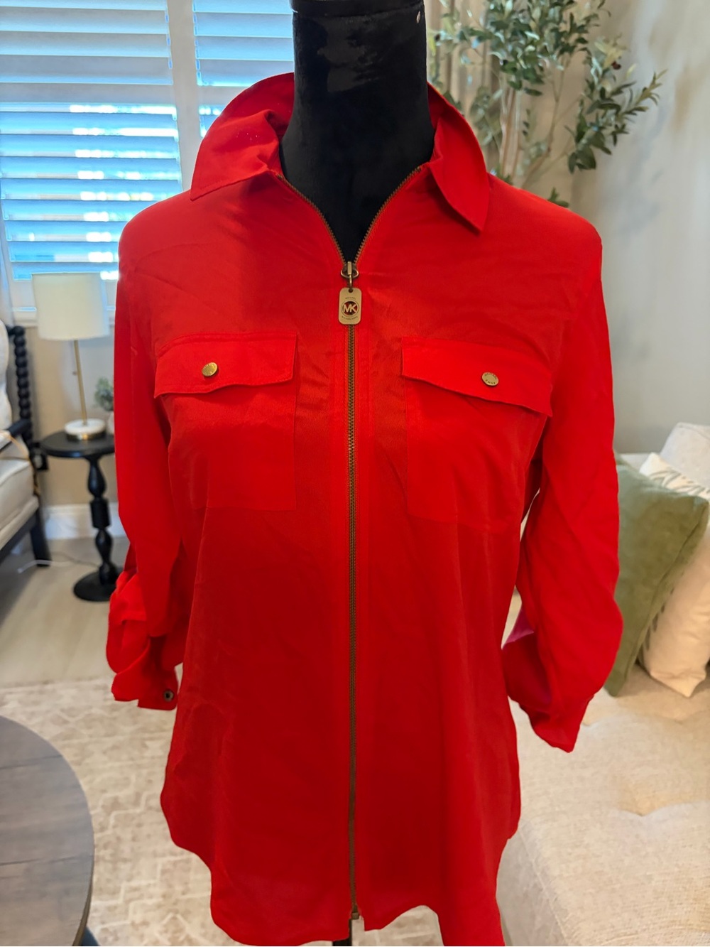 Michael Kors Red Blouse Size Medium